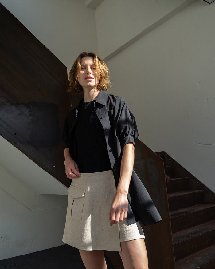 another label Gwen skort Feather gray