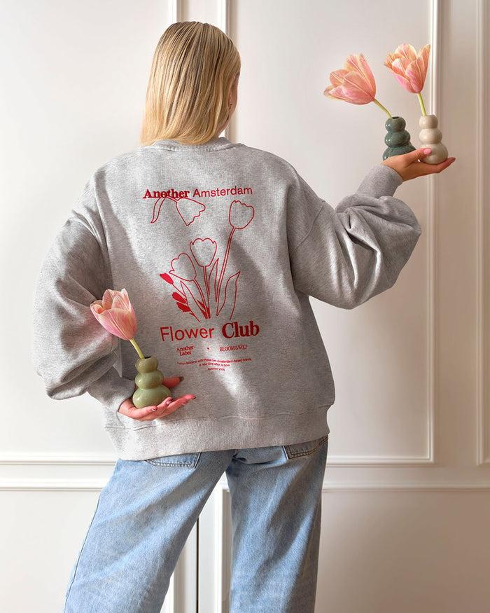 Another Label Jaxy Flower Sweat Grey Melee