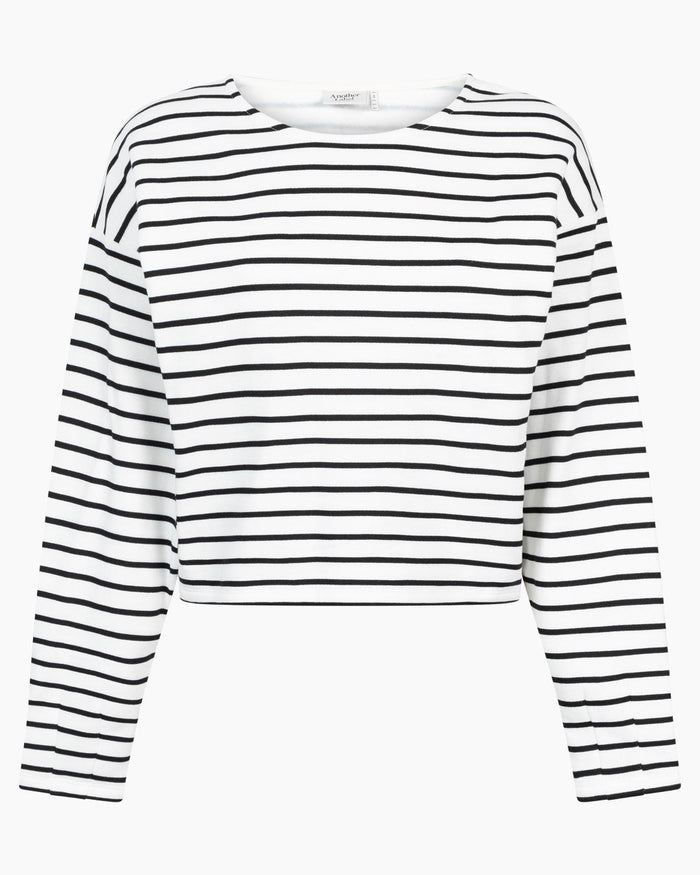 Another Label Joanne Sweat Black White Stripe