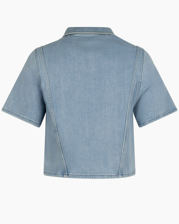 Another Label Jolene Denim Shirt Stone Denim Blue