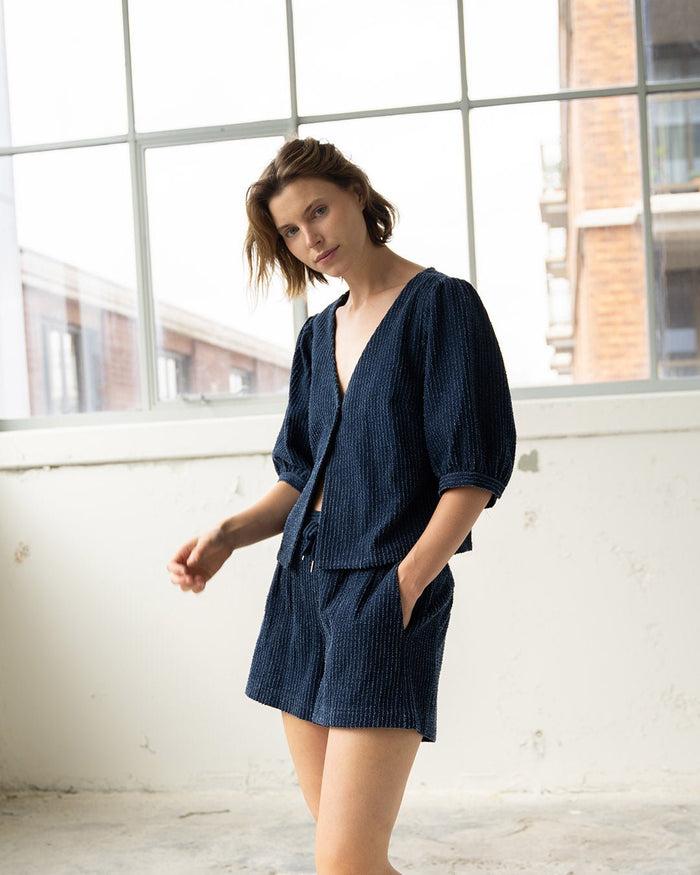 another label Kiek denim shirt Stone indigo