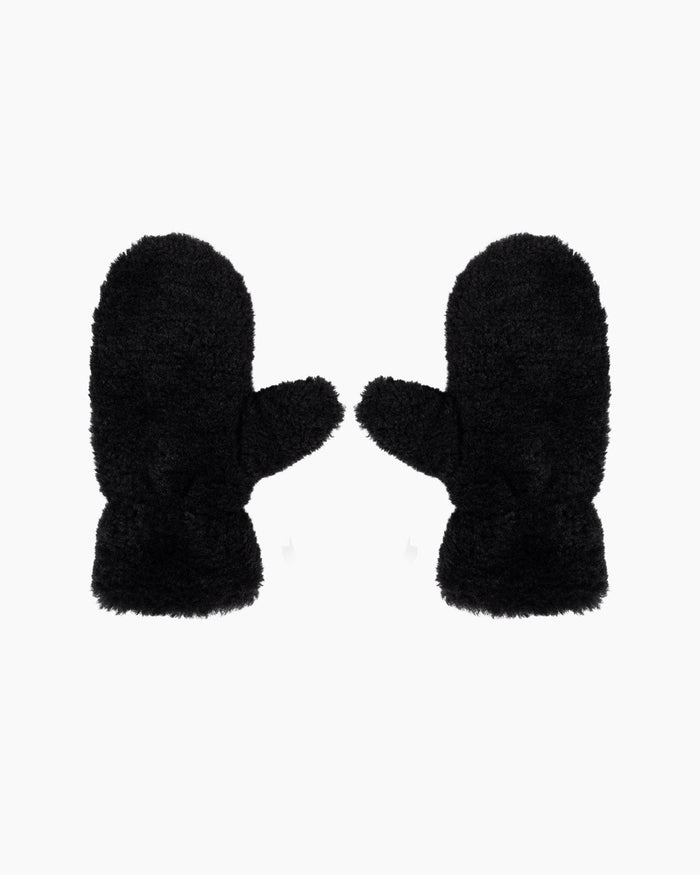 another label Lena fur gloves Black