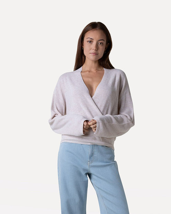 another label Lena knitted pull Egg white melee