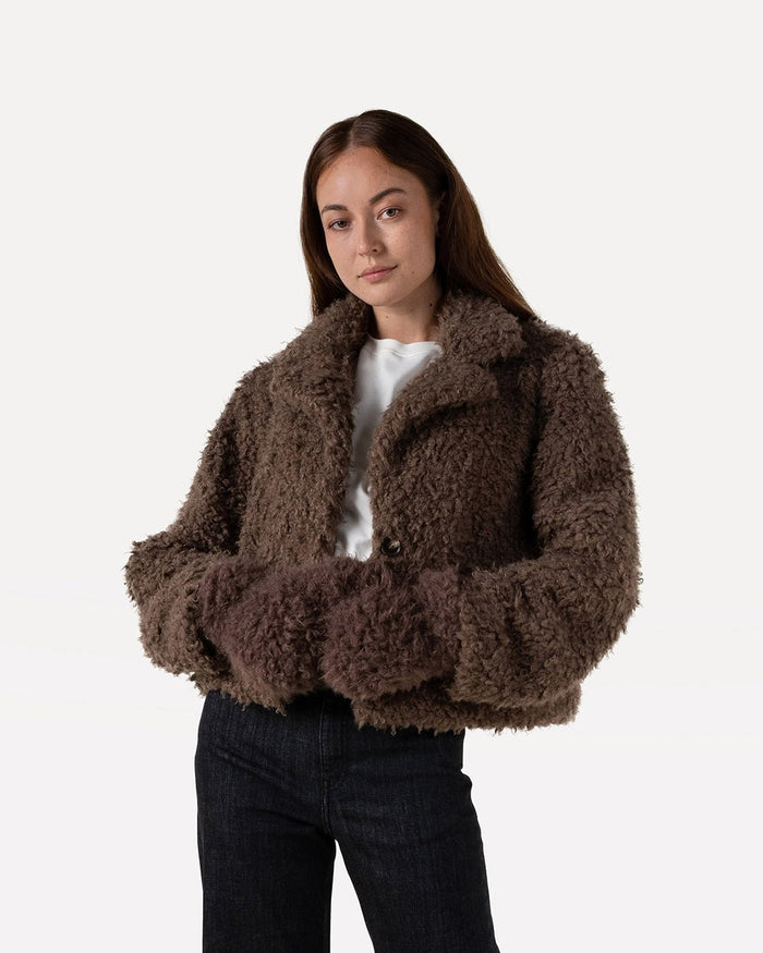 Another Label Lenna Furry Gloves Parchment