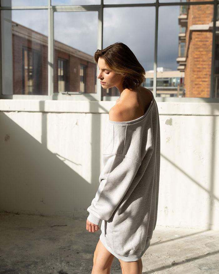 Another Label Livy Sweat Dress Grey Melee