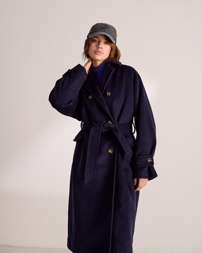 another label Maud coat Night sky melee