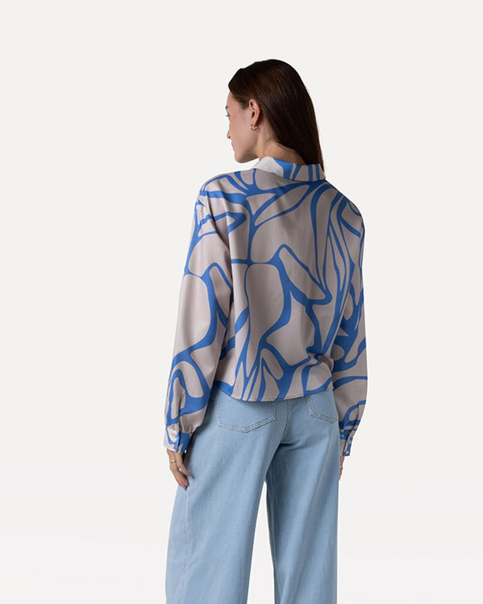 Another Label Mila Shirt Graphic Blue