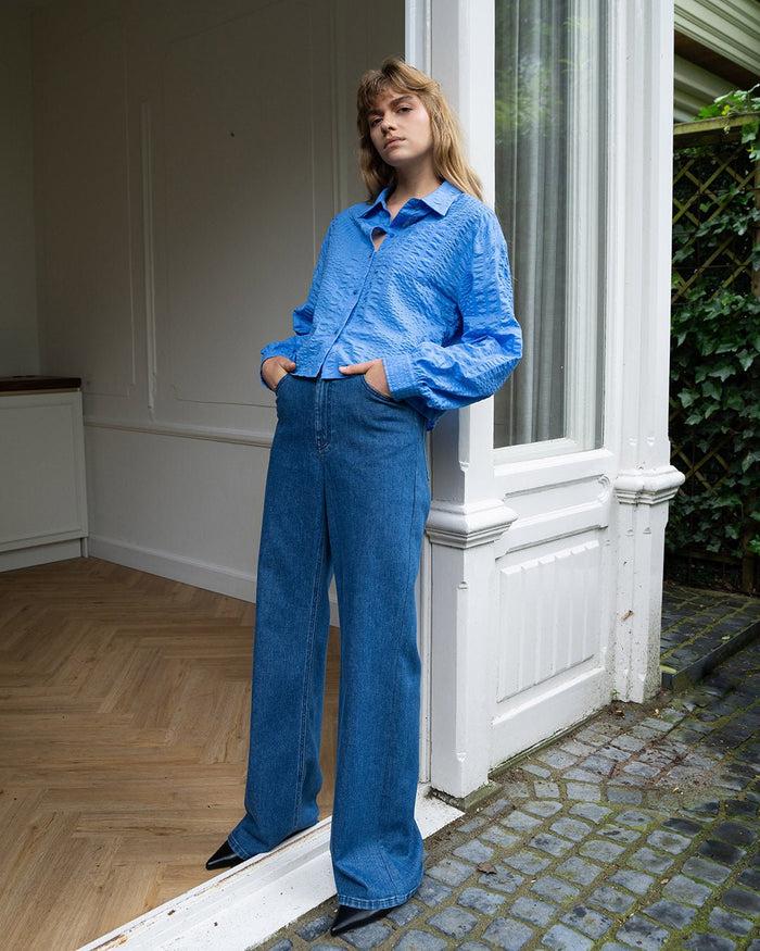 another label Moore denim Mid blue denim