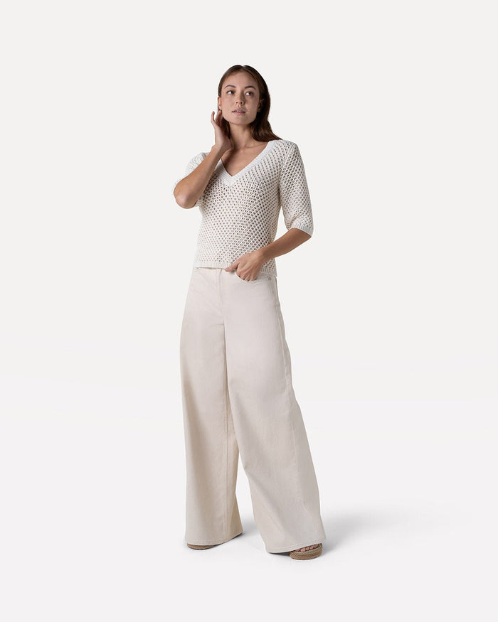 another label Moore denim wide Natural denim