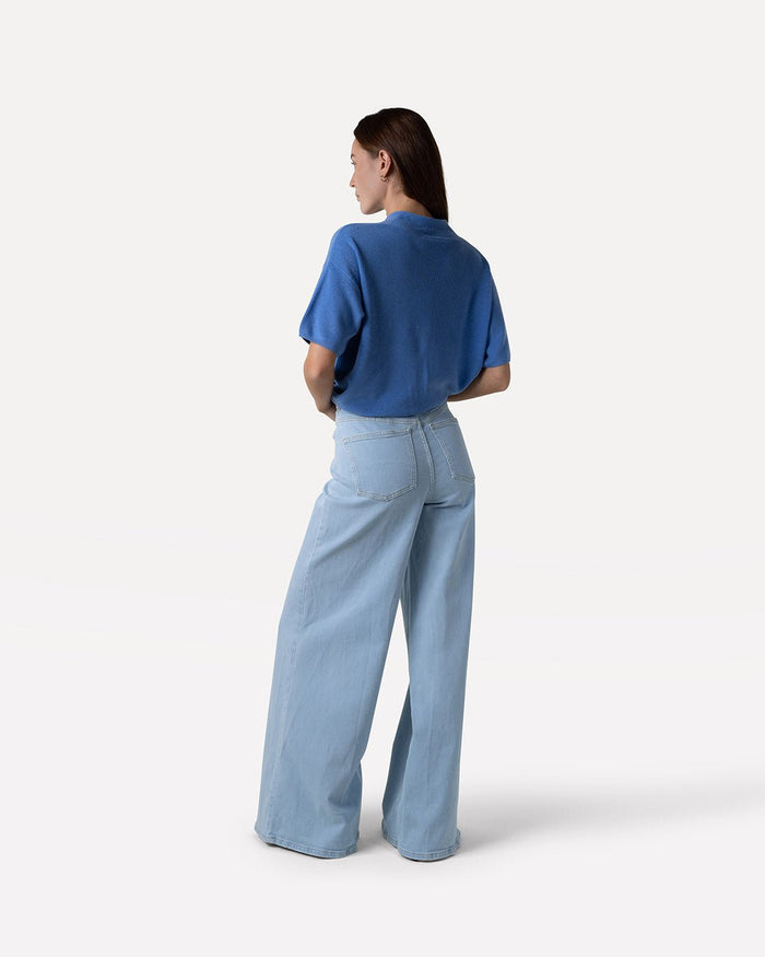Another Label Moore Denim Wide Stone Denim Blue