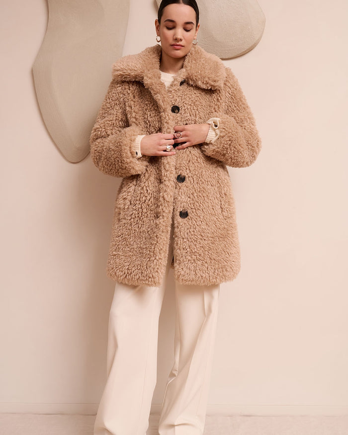 Another Label Moussy Short Coat Sandalwood