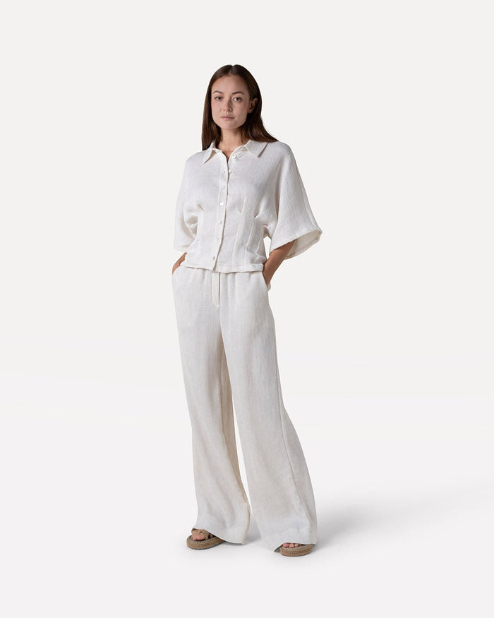 another label Natalie plisse pants Parchment