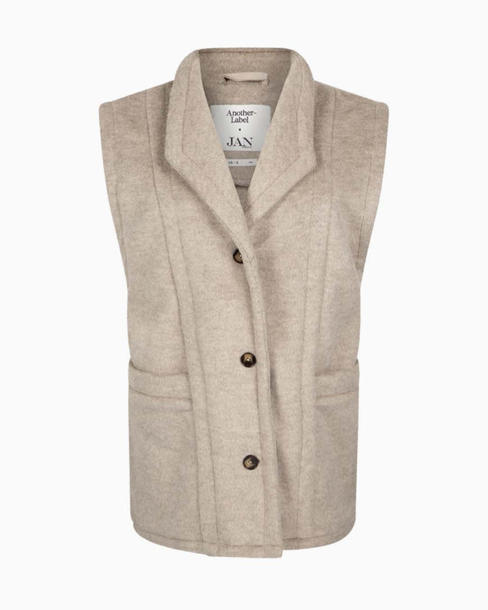 Another Label Nicky Vest Warm Light Grey