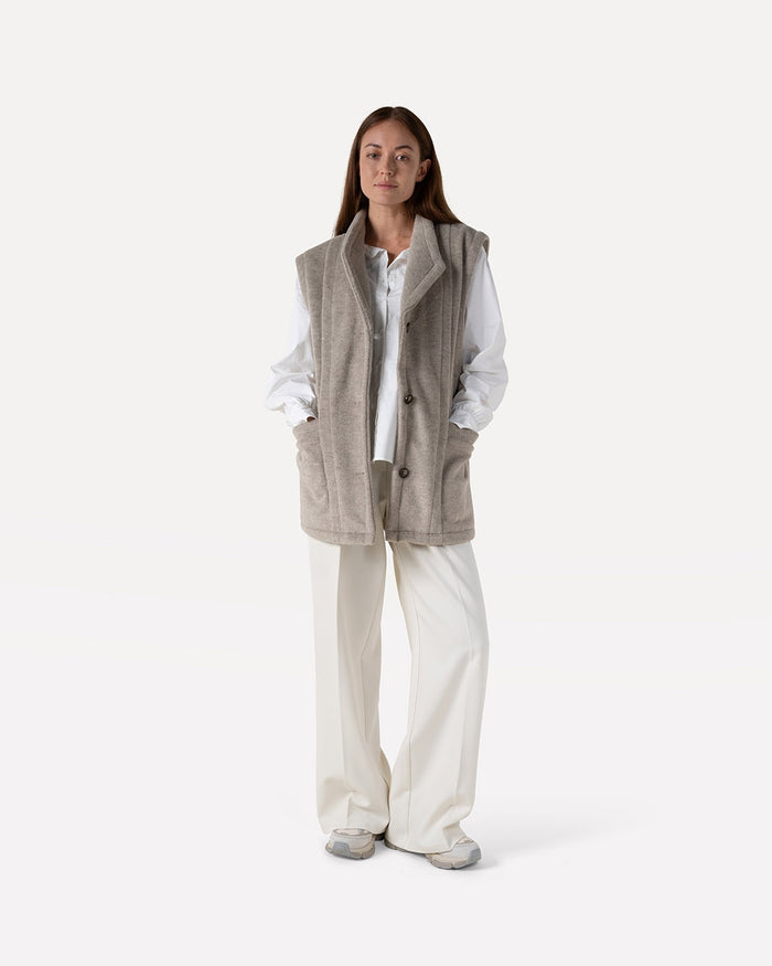 Another Label Nicky Vest Warm Light Grey