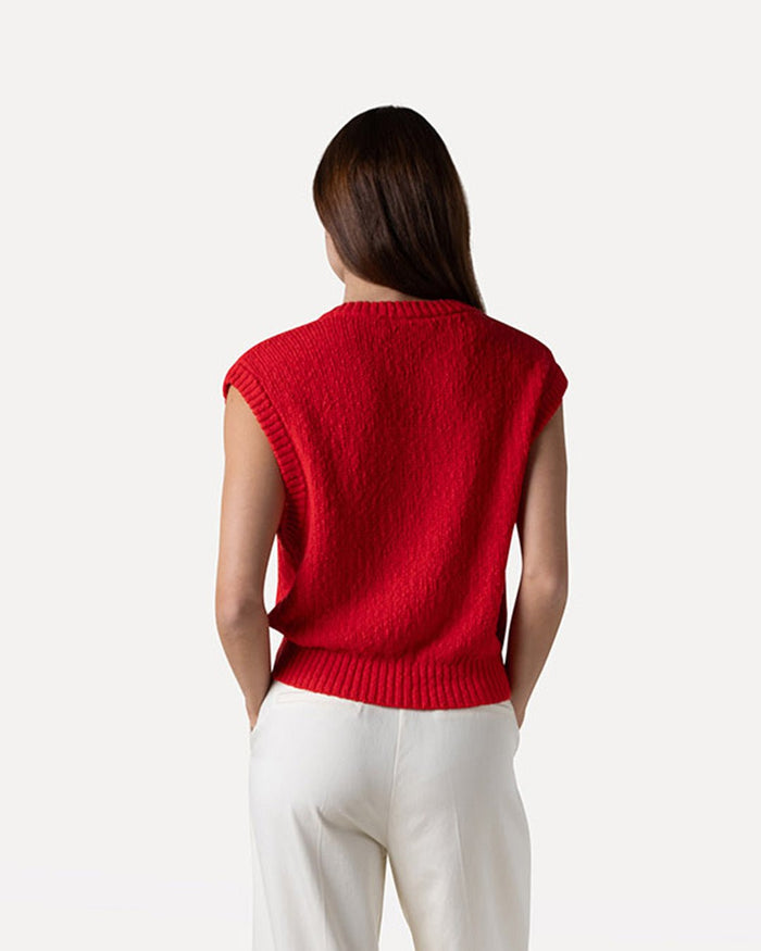 Another Label Noé Knitted Vest Flame Scarlet