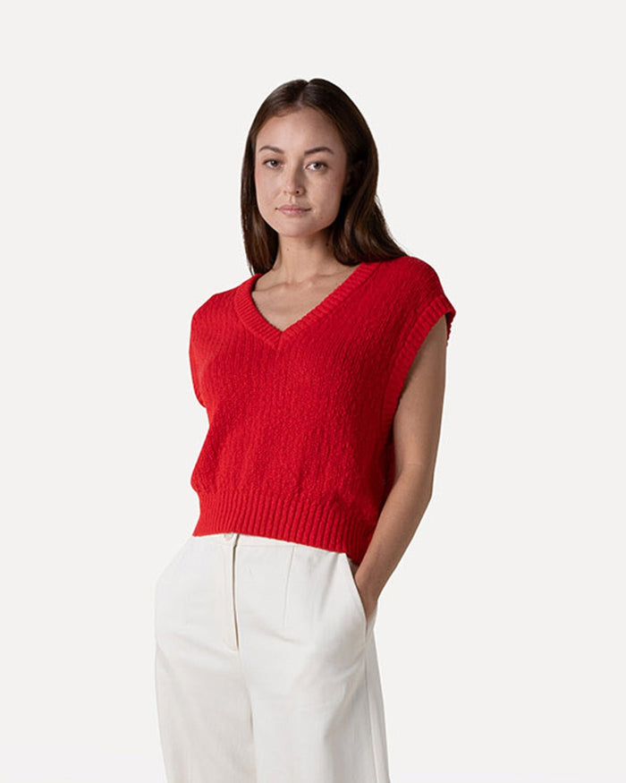 another label Noé knitted vest Flame scarlet