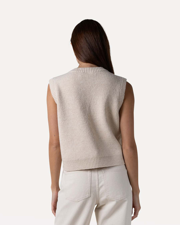 Another Label Noé Knitted Vest Off-white Melee