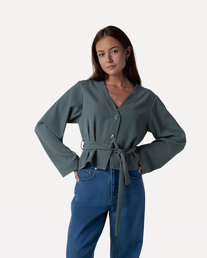 Another Label Pia Blazer Dark Forest