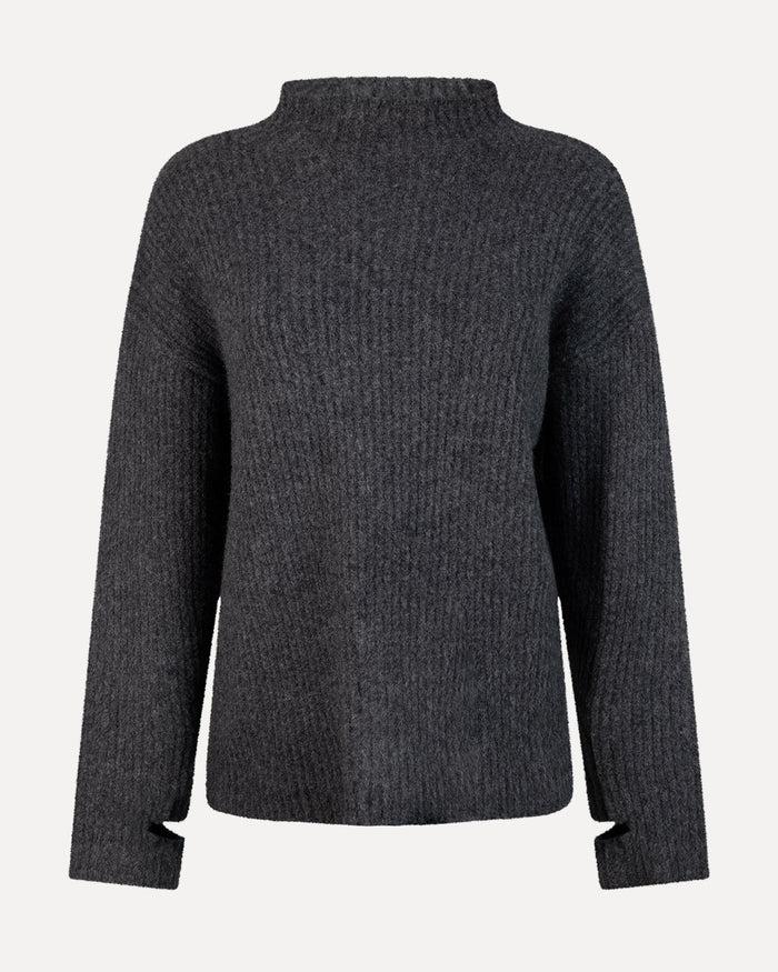 Another Label Rila Knitted Pull Black Melee