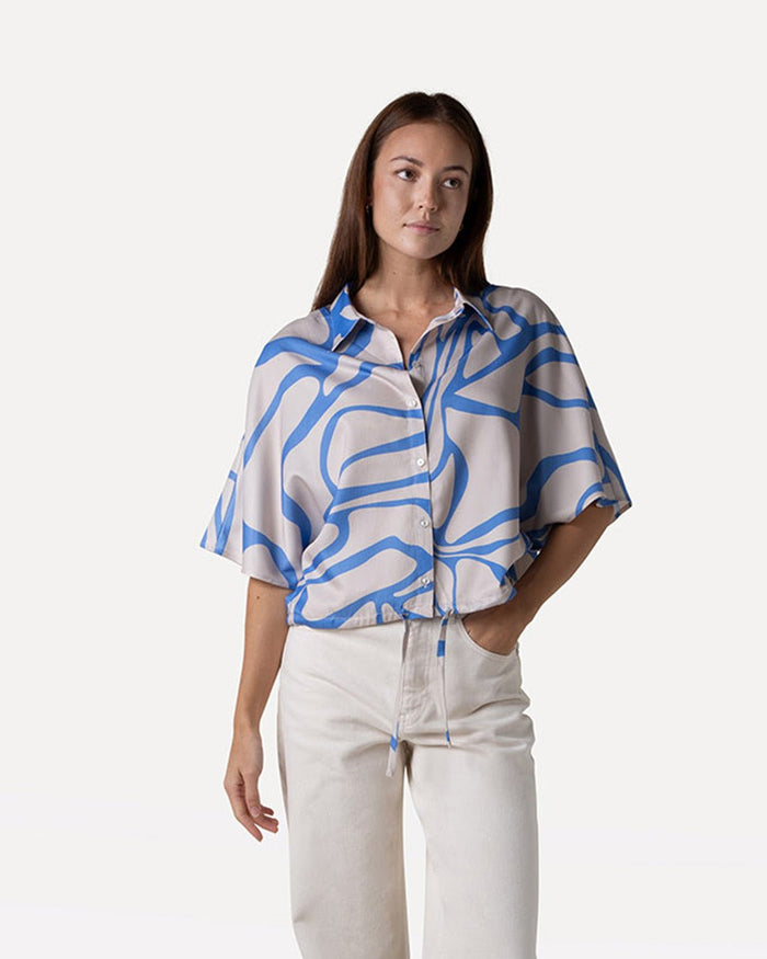 Another Label Rila Shirt Graphic Blue