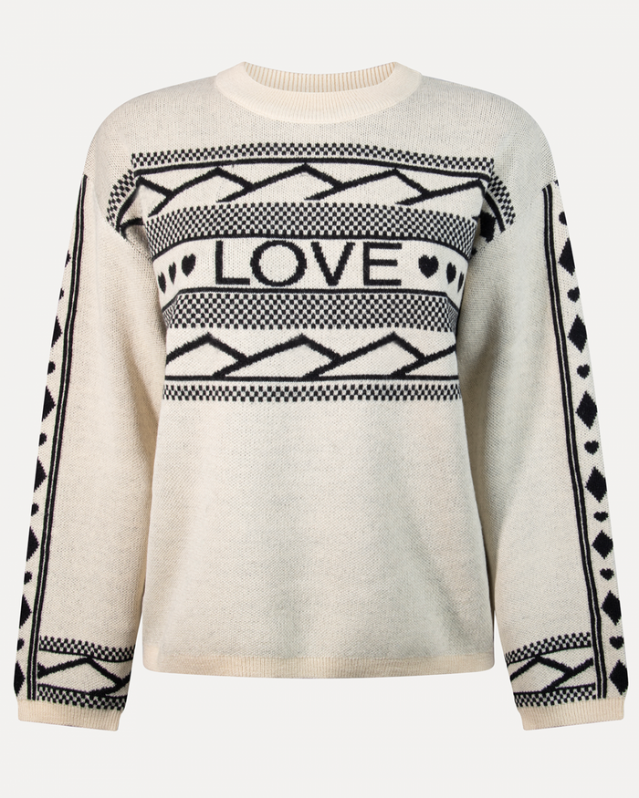 Another Label Saffi Knitted Pull Black Parchment