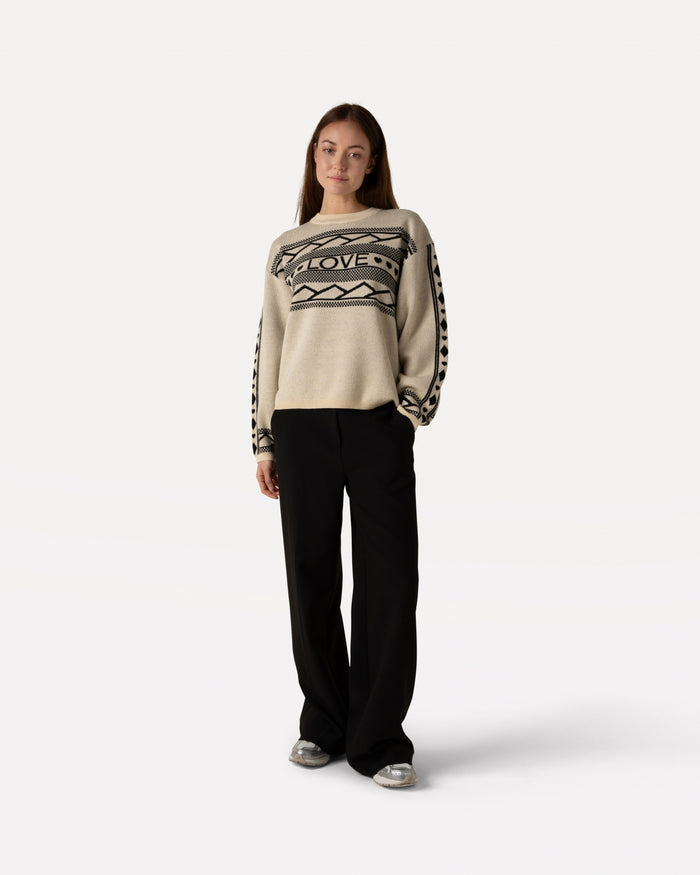 Another Label Saffi Knitted Pull Black Parchment