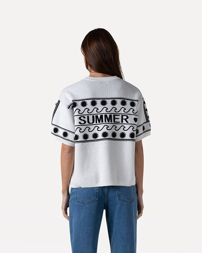 Another Label Saffi Knitted Pull Black White