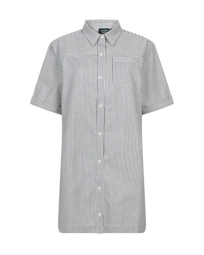 Another Label Saly Dress White Navy Stripe