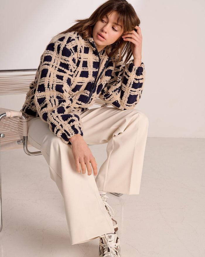 another label Sara jacket Night sky check