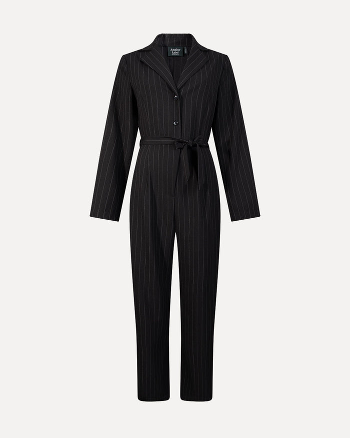 Another Label Selie Jumpsuit Black Pin Stripe