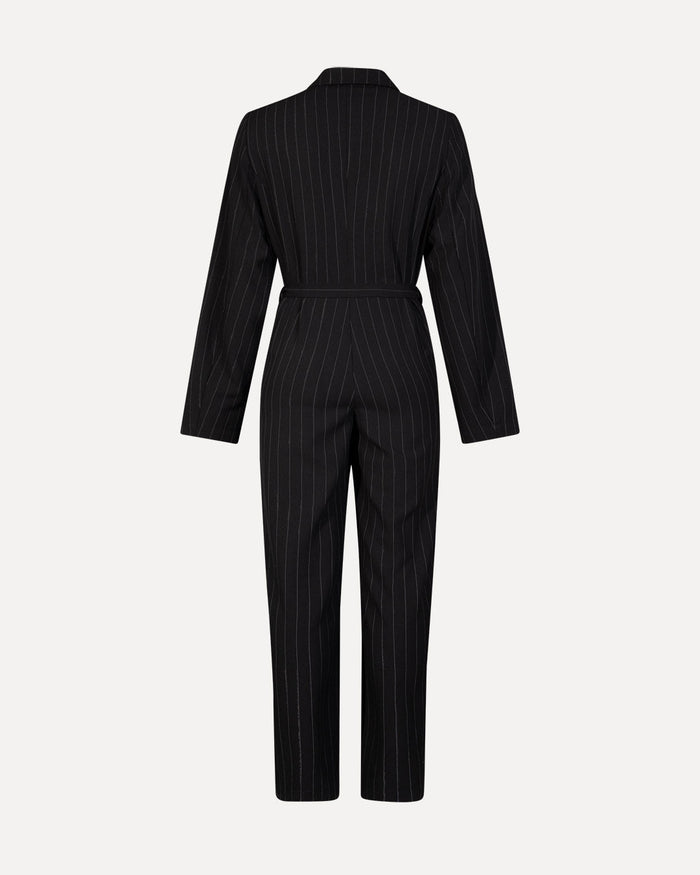 Another Label Selie Jumpsuit Black Pin Stripe