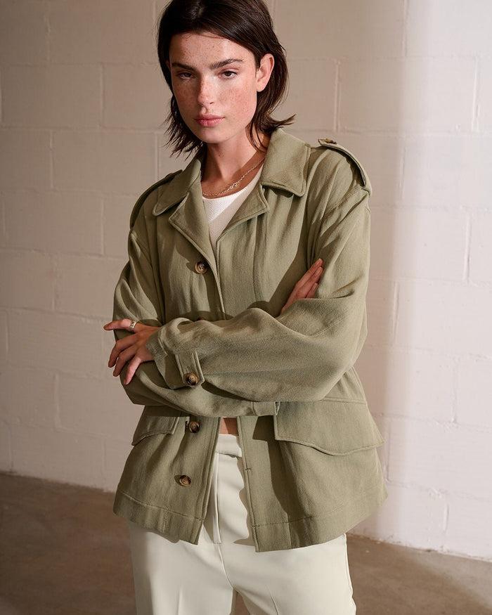 another label Sena jacket Desert sage