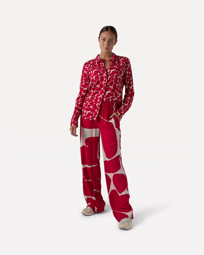 Another Label Solveig Pants Graphic Red Big