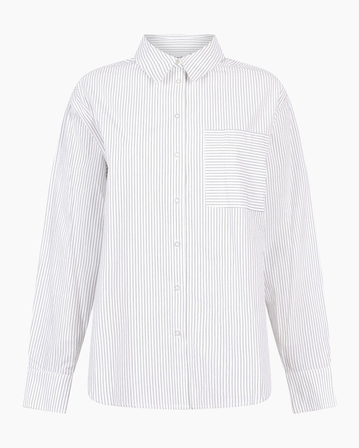 Another Label Stella Shirt Black White Stripe
