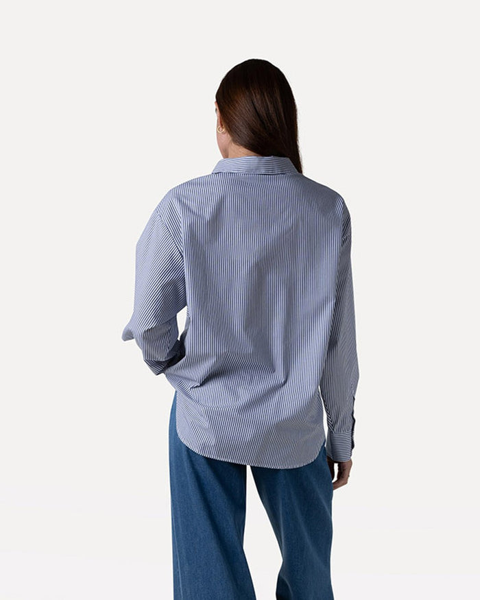Another Label Stella Shirt White Night Sky Stripe