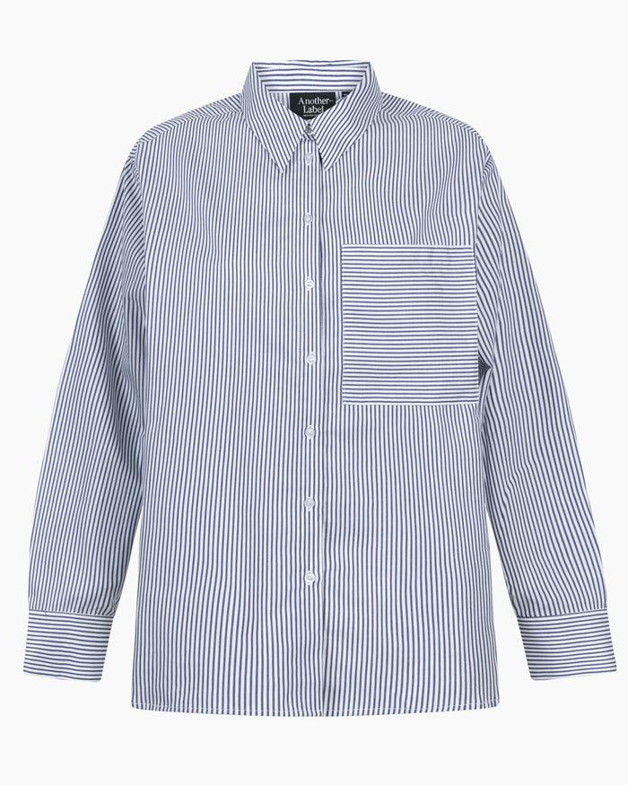 Another Label Stella Shirt White Night Sky Stripe