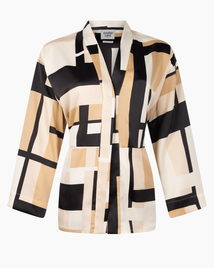 Another Label Tirra Blazer Egg White Block Check