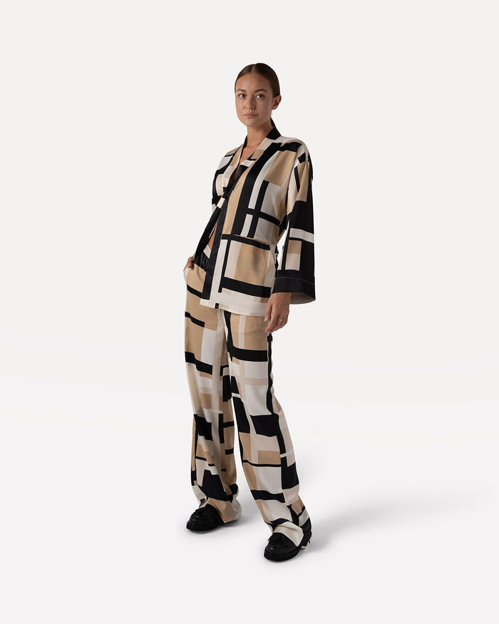 Another Label Tirra Blazer Egg White Block Check