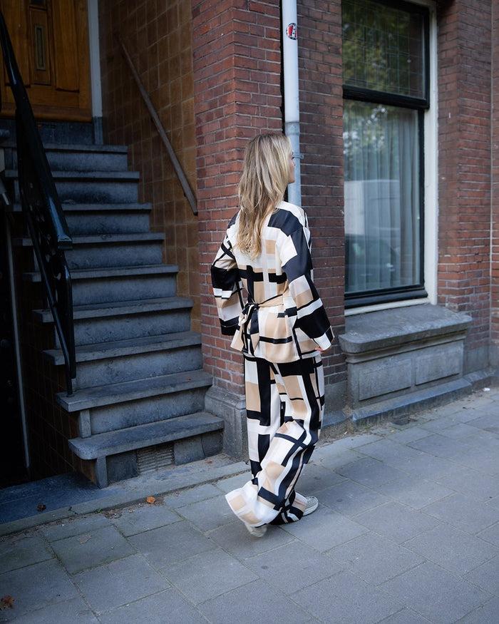 another label Tirra blazer Egg white block check