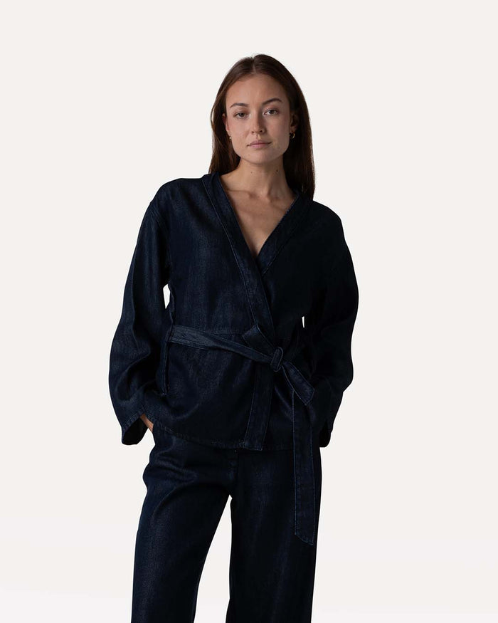 Another Label Tirra Denim Blazer Night Sky