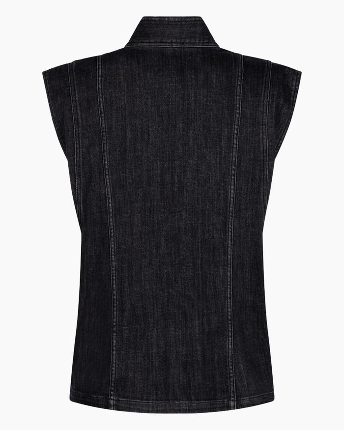 Another Label Unni Denim Vest Dark Grey
