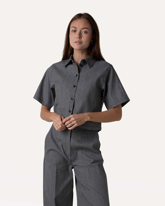 another label Yara shirt Black parchment stripe