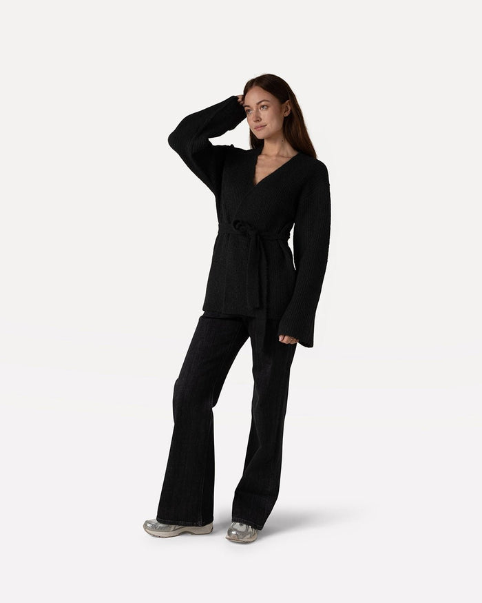 another label Yvon Knitted Cardigans Black