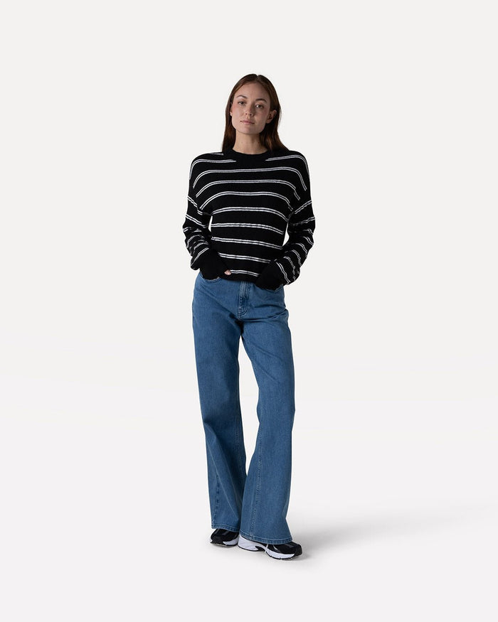 another label Becky knitted pull Black white stripe