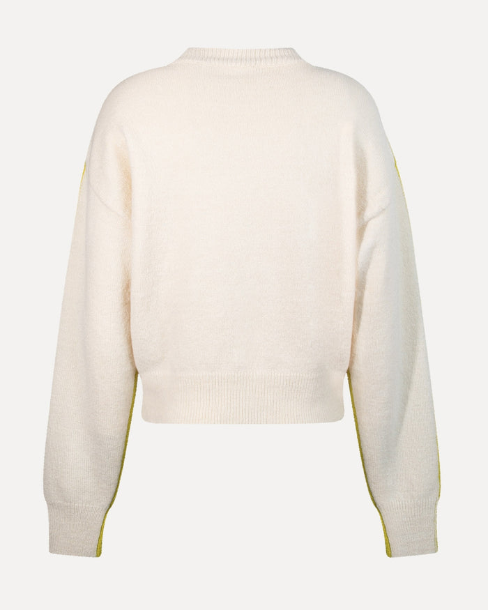 Another Label Emily Knitted Pull Wam Olive Parchment