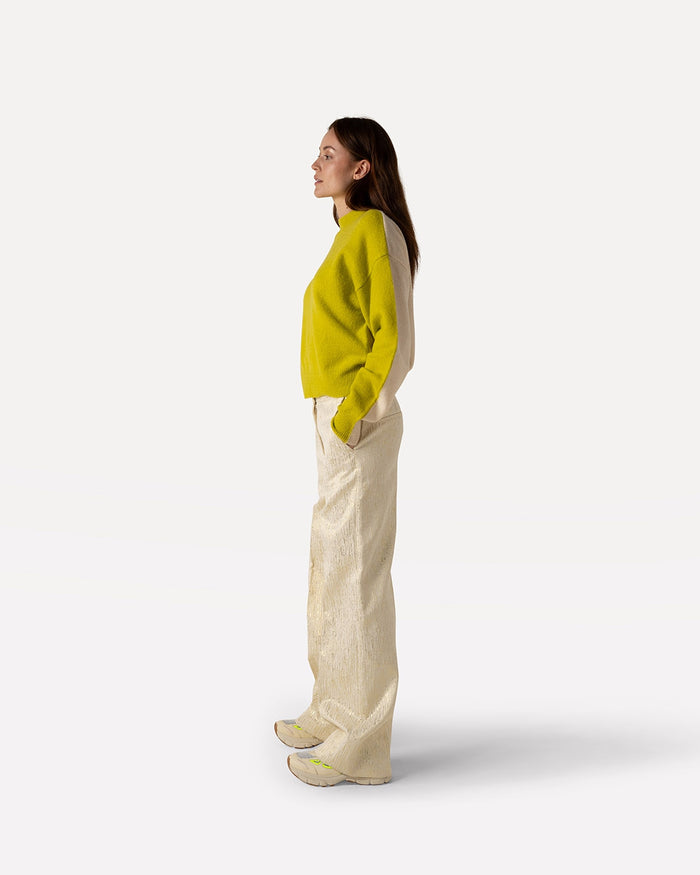 another label Emily Knitted Pull Wam olive parchment