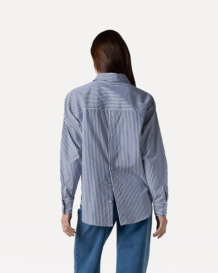 Another Label Kyara Shirt Night Shadow White Stripe