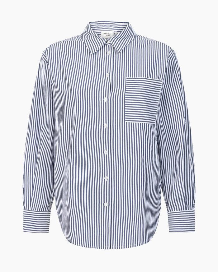 Another Label Kyara Shirt Night Shadow White Stripe