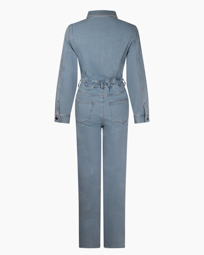Another Label Lauren Denim Jumpsuit Stone Denim Blue