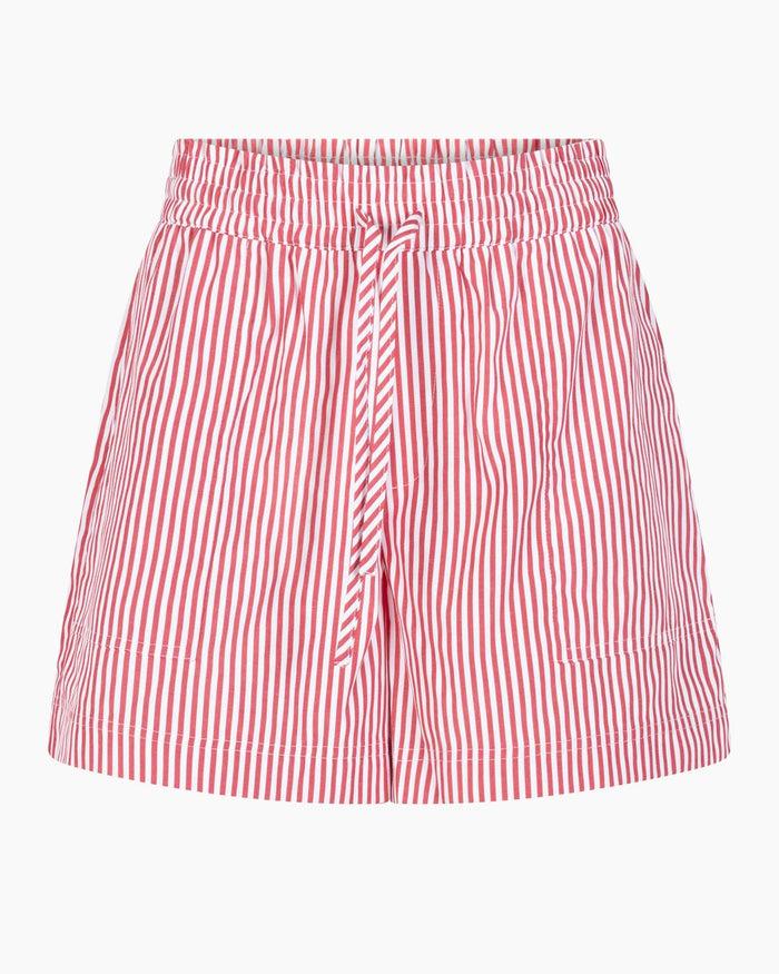 Another Label Romane Shorts Flame Scarlet White Stripe